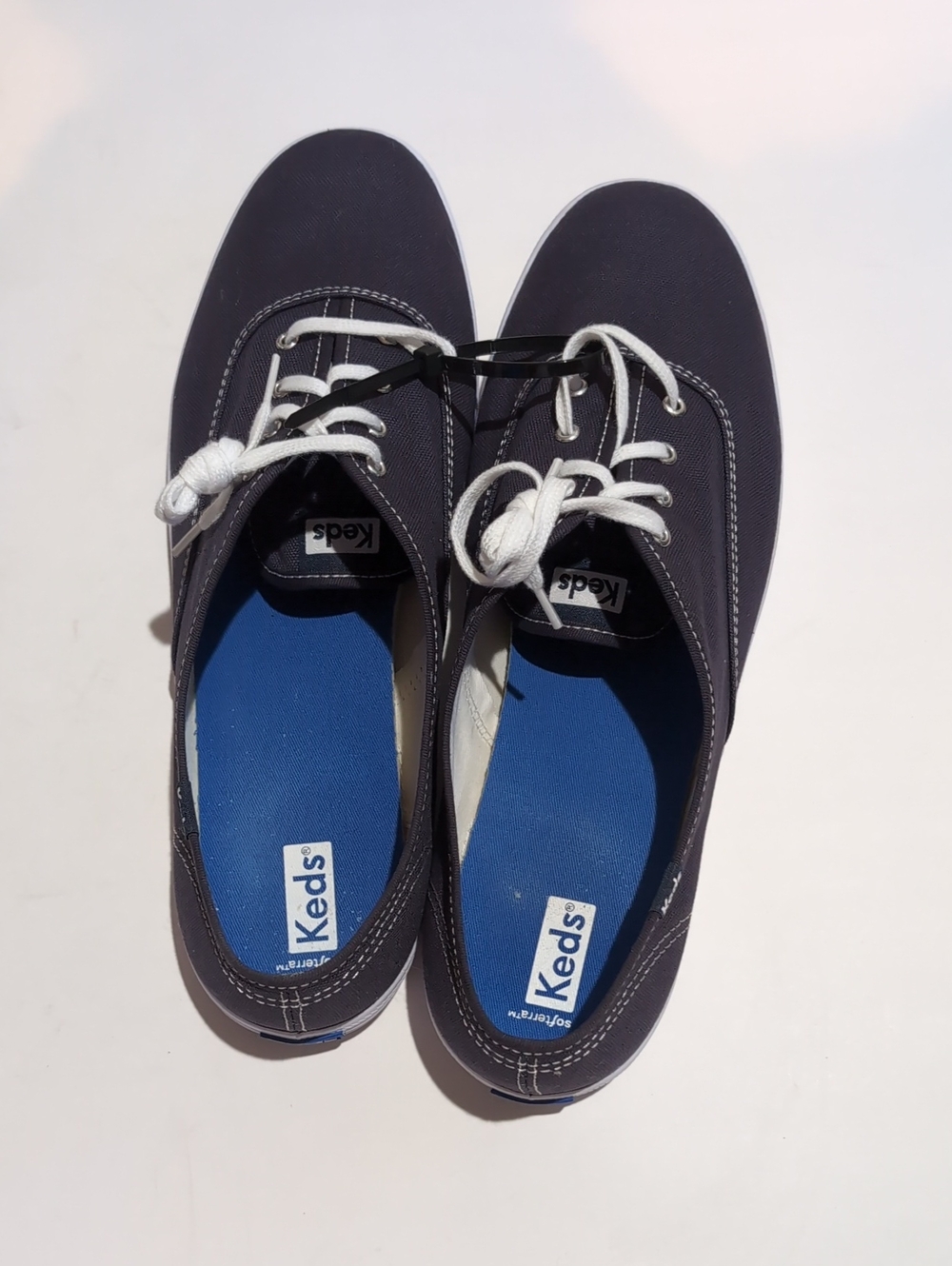 Keds Women's Dark Navy Canvas Sneakers with White Laces